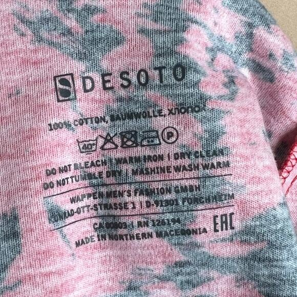 Desoto Designers Choice Top 8 Womens Red Black Abstract Button Up Long Sleeve - Picture 7 of 8